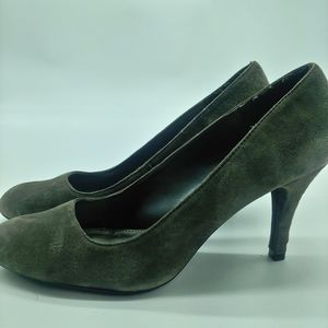 Apt. 9 | Womens Pointed Toe Office Work Gray Faux Suede 3.5" Heel Pumps 10